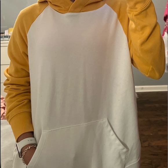 Yellow and White Oversized Hoodie - Picture 2 of 2